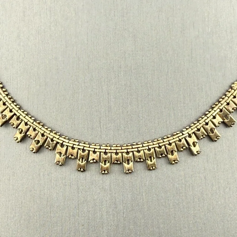 Vintage Signed 925 Italy TriColor Gold Vermeil Silver Cleopatra Chain Necklace